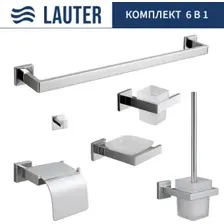 Набор аксессуаров для ванной Lauter 21SH71061+21SH71051+21SH71101+21SH71091+21SH71011+21SH71111 (Chrome, 6 предметов)