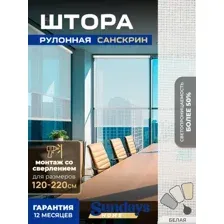 Рулонная штора Sundays Home Санскрин SS 1300-01 120х170 (белый)