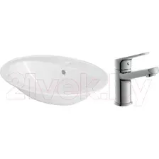 Умывальник со смесителем Cersanit Calla 54 / S-UM-Cl/1-w + 63034