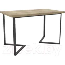 Обеденный стол Hype Mebel Дельта раздвижной 110x70 (черный/дуб галифакс натуральный)