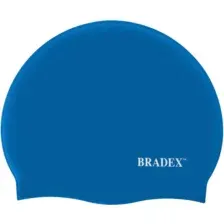 Шапочка для плавания силиконовая, синяя BRADEX, SF 0328