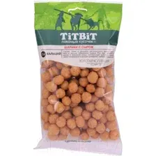 Лакомство для собак TiTBiT Золотая коллекция. Шарики с сыром 95 г