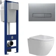 Унитаз подвесной Berges Wasserhaus Okus Rimless + АТОМ 410 AT-043397 (с сиденьем)