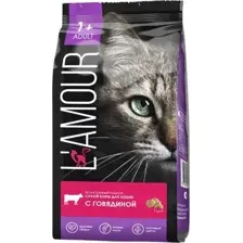 Сухой корм для кошек L'amour с говядиной (750г)