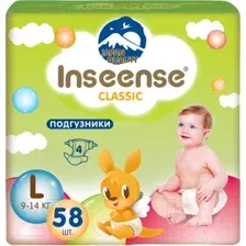 Подгузники детские Inseense Classic Plus L 9-14 кг / InsCL58Lime (58шт)