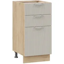 Шкаф напольный Трия Кимберли 1Н4Я3 (дуб крафт золотой/крем)