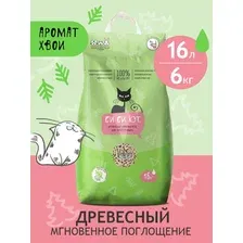 Наполнитель для кошачьего туалета "СиСиКэт" впитывающий, древесный, 16 л./6 кг.