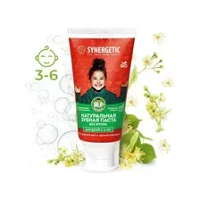 Зубная паста Synergetic Клубничка и банан от 3 до 6 лет красная (50г)