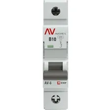 Выключатель автоматический EKF Averes AV-6 1P10A (B) 6kA mcb6-1-10B-av