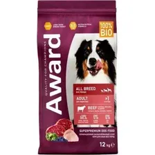 Сухой корм для собак Award Adult All Breed для всех пород с говядиной, курицей с добавлением брокколи и черники 12 кг