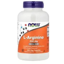 L-аргинин Now Foods L-Arginine Veg 500 мг (100 капсул)