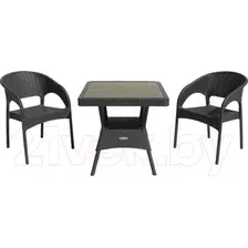 Комплект садовой мебели Ellastik Plast Ola Dom S-GS03K-GS03 (антрацит/темно-серый)
