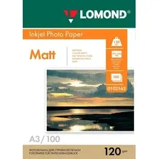 Фотобумага Lomond Матовая A3 120 г/м2 100 листов (0102162)