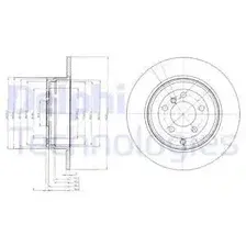Тормозной диск DELPHI BG4066 полный , задняя ось
