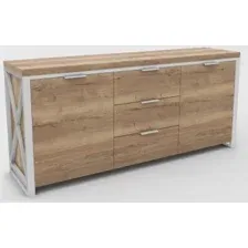Комод Hype Mebel Цезарь 150x40 (белый-дуб галифакс натуральный)