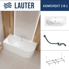 Ванна Lauter Bliss 150 L 21201051L (с каркасом и сифоном 21Y32002 белый)