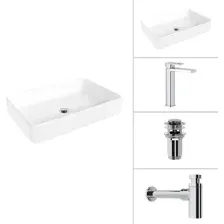 Умывальник Lauter 21842 + Cascade 21СК0655C + сифон 21635CH + дон.клапан 21190CH (хром)