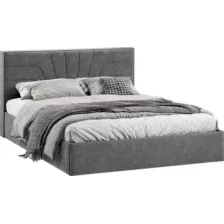 Двуспальная кровать ТриЯ Пандора с ПМ 160x200 Тип 1 (велюр Brut Grey 16)