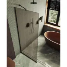 Душевая стенка MaybahGlass 89x195 MGD-692-6у (бронзовое матовое стекло/черный)