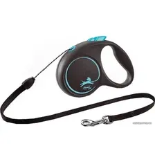 Поводок-рулетка Flexi Black Design S Cord 5 m (голубой)