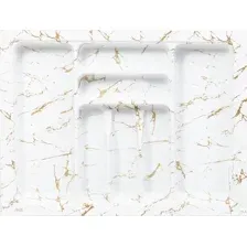 Органайзер для столовых приборов AKS 700 Marble 635x485 (бело-золотой мрамор)