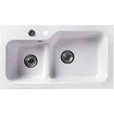 Кухонная мойка Belux SG-REC-DUO 8045 (белый кварц)