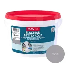 MAV Краска FLAGMAN BETTEX AQUA суперстойкое покрытие серая матовая 3л (3,0кг)