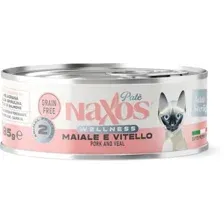 Консервированный корм для кошек Naxos Adult телятина/свинина 85 г
