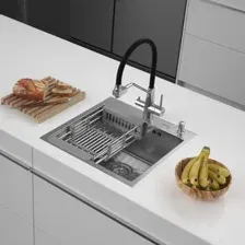 Кухонная мойка ARFEKA ECO AR мойка 500500, коландер, дозатор SATIN