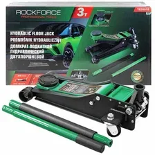 ROCK FORCE RF-T830018HT Домкрат подкатной гидравлический двухпоршневой 3т (h min 85мм, h max 430мм)