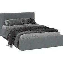 Кровать Трия Тейлор 1200 (микровелюр Linea Grande 83/Connect 83 серый)