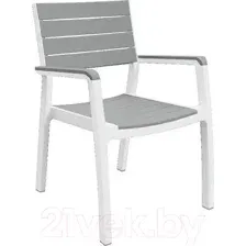 Стул пластиковый Keter Harmony Armchair / 236052 (белый/серый)