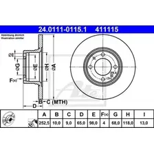 Тормозной диск ATE 24.0111-0115.1 полный , передняя ось