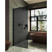 Душевая стенка MaybahGlass 89x195 MGD-694-6ш (графитовое матовое стекло/черный)