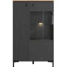 Шкаф распашной Black Red White San Gimignano REG1D1W/140 с подсветкой (антрацитовый/дуб нокс)