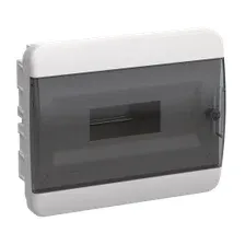 TEKFOR Корпус пластиковый ЩРН-П-12 IP41 черная прозрачная дверь IEK