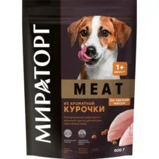 Корм для собак Мираторг Meat, для мелких пород, из ароматной курочки, 500 г