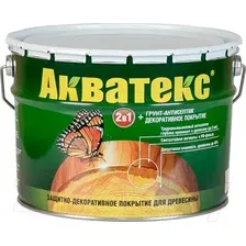 Защитно-декоративный состав Акватекс 2в1 (9л, белый)
