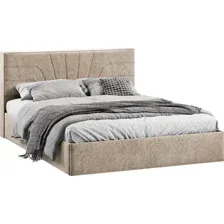 Кровать Трия Пандора с ПМ и заглушиной 160x200 Тип 1 (микровелюр Wellmart Dark Beige)