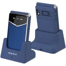 Кнопочный телефон Maxvi E11ds (синий/серебристый)