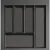 Лоток для столовых приборов AQ TRAY в ящик шириной 500 (450*490 обрезной), графит