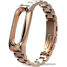 Браслет Xiaomi металлический для Mi Band 3 (красное золото)