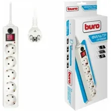 Сетевой фильтр Buro 500SH-10-W, белый