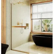 Душевая стенка MaybahGlass 89x195 MGD-737-3у (сатин стекло/золото)