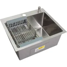 Мойка кухонная Wisent WS-35044D/GER013 (с сифоном, дозатором и коландером)