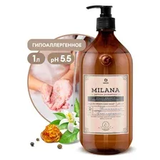 Жидкое мыло Milana Perfume Professional 1000 мл парфюмированное / Увлажняющее крем мыло для рук и тела с маслом макадамии / Очищающее средство устраняющее запахи