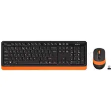 Комплект клавиатура и мышь A4Tech Wireless Desktop Fstyler FG1010 (черный/оранжевый)