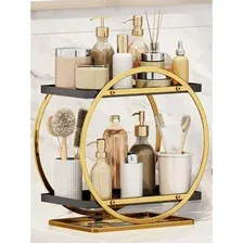 Домашний органайзер для косметики Happy Home HH-032B (черный/золотой)
