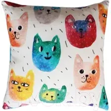 Подушка декоративная Lanatex Кис 0348 / 22307 (35x35x14см, бежевый/молочный)