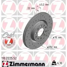 Тормозной диск ZIMMERMANN 110.2225.52 вентилируемый, перфорированный , задняя ось